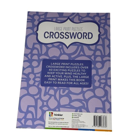 Large Print Crossword Puzzle Book Easy Read Brain Games for Adults & Seniors - Picture 2 of 4
